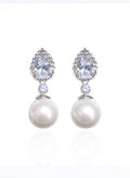 Sphere Pearl Crystal Earrings