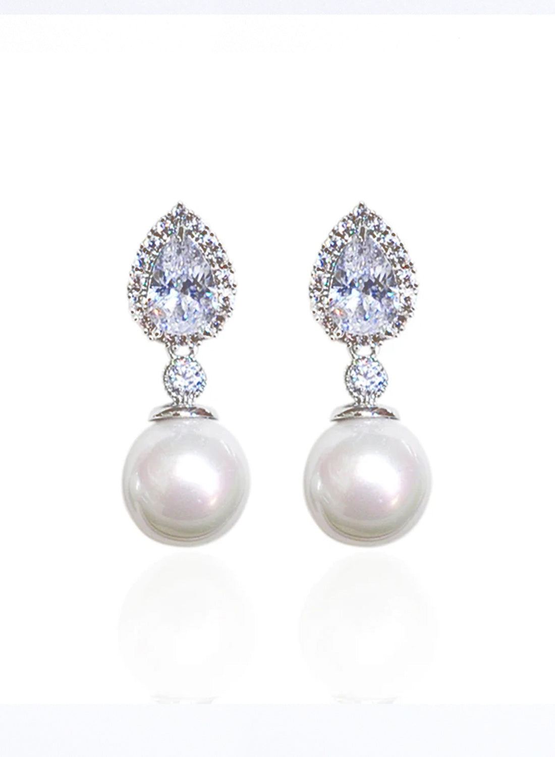 Sphere Pearl Crystal Earrings