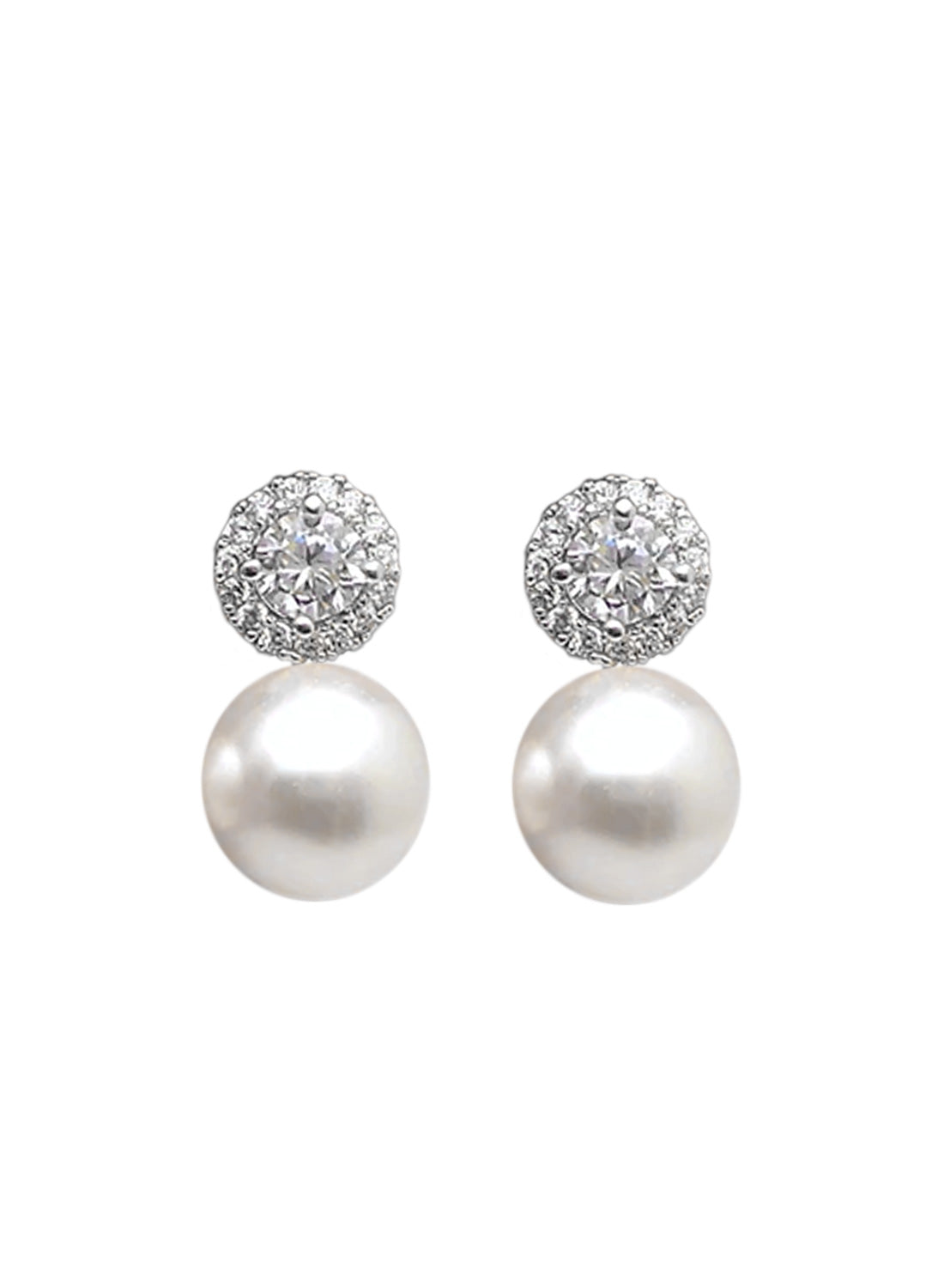 Ball Pearl Crystal Earrings