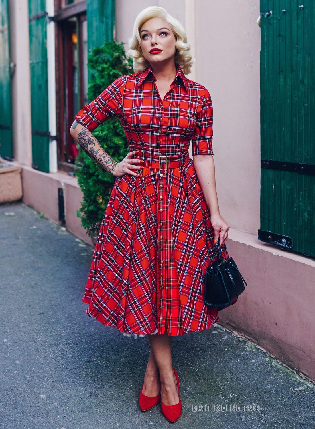 New! 'Way Out West' Royal Stewart Tartan 50s Style Swing Dress