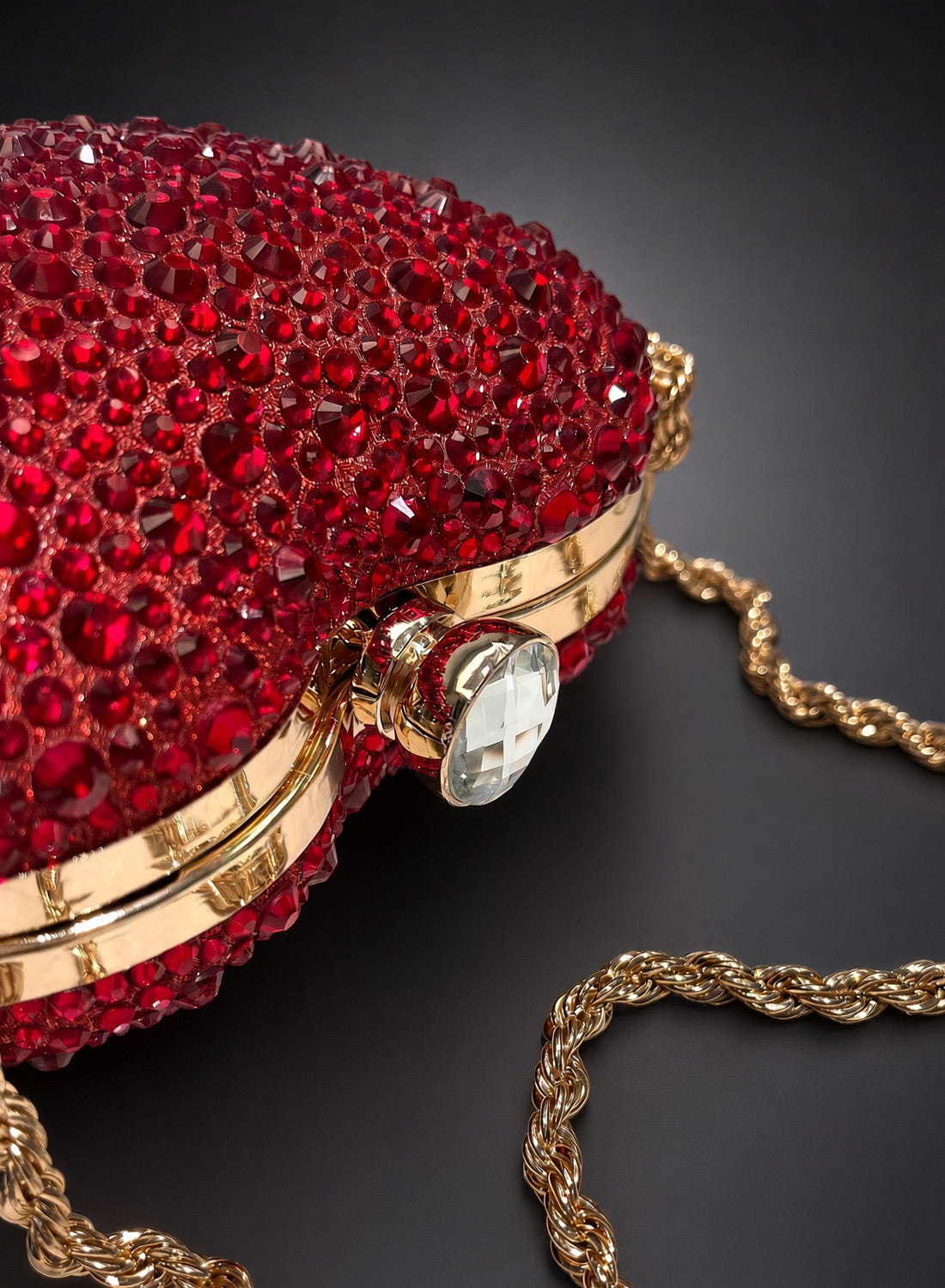 The Starlet Mini Heart Clutch Bag Ruby
