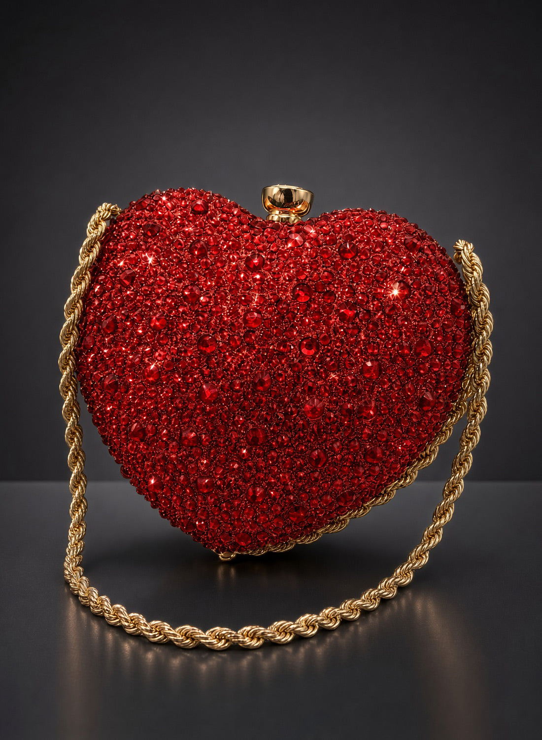 The Starlet Mini Heart Clutch Bag Ruby