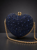 The Starlet Mini Heart Clutch Bag Sapphire