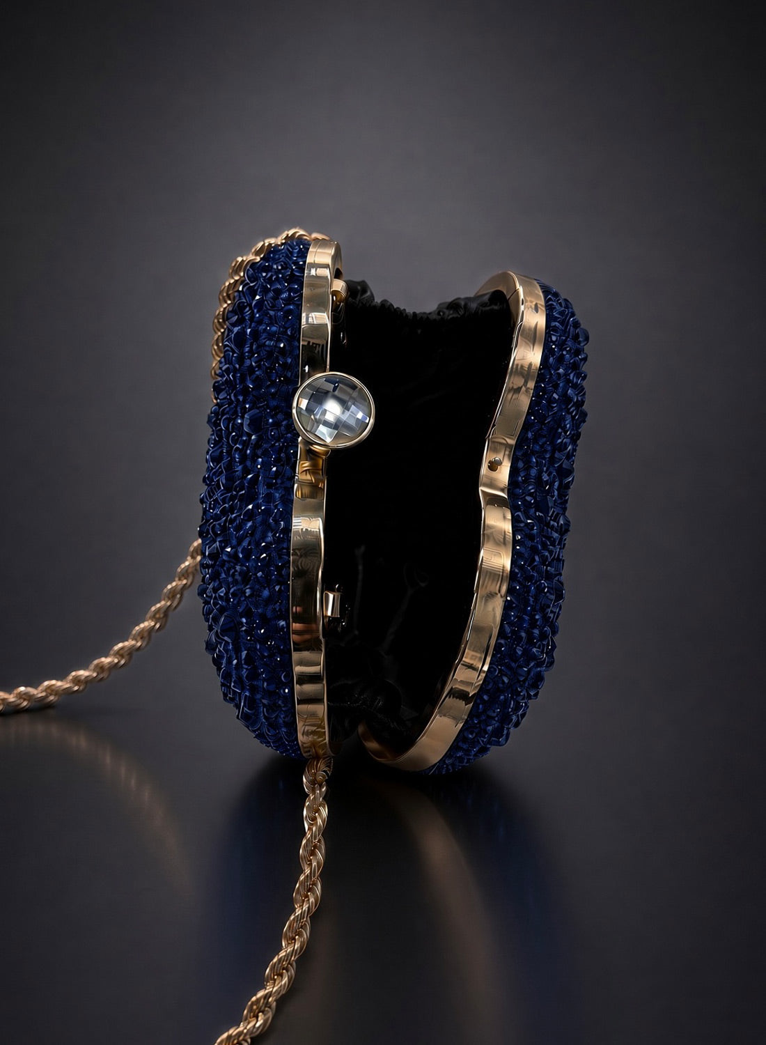 The Starlet Mini Heart Clutch Bag Sapphire