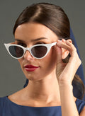 Siren White Cat-Eye Sunglasses