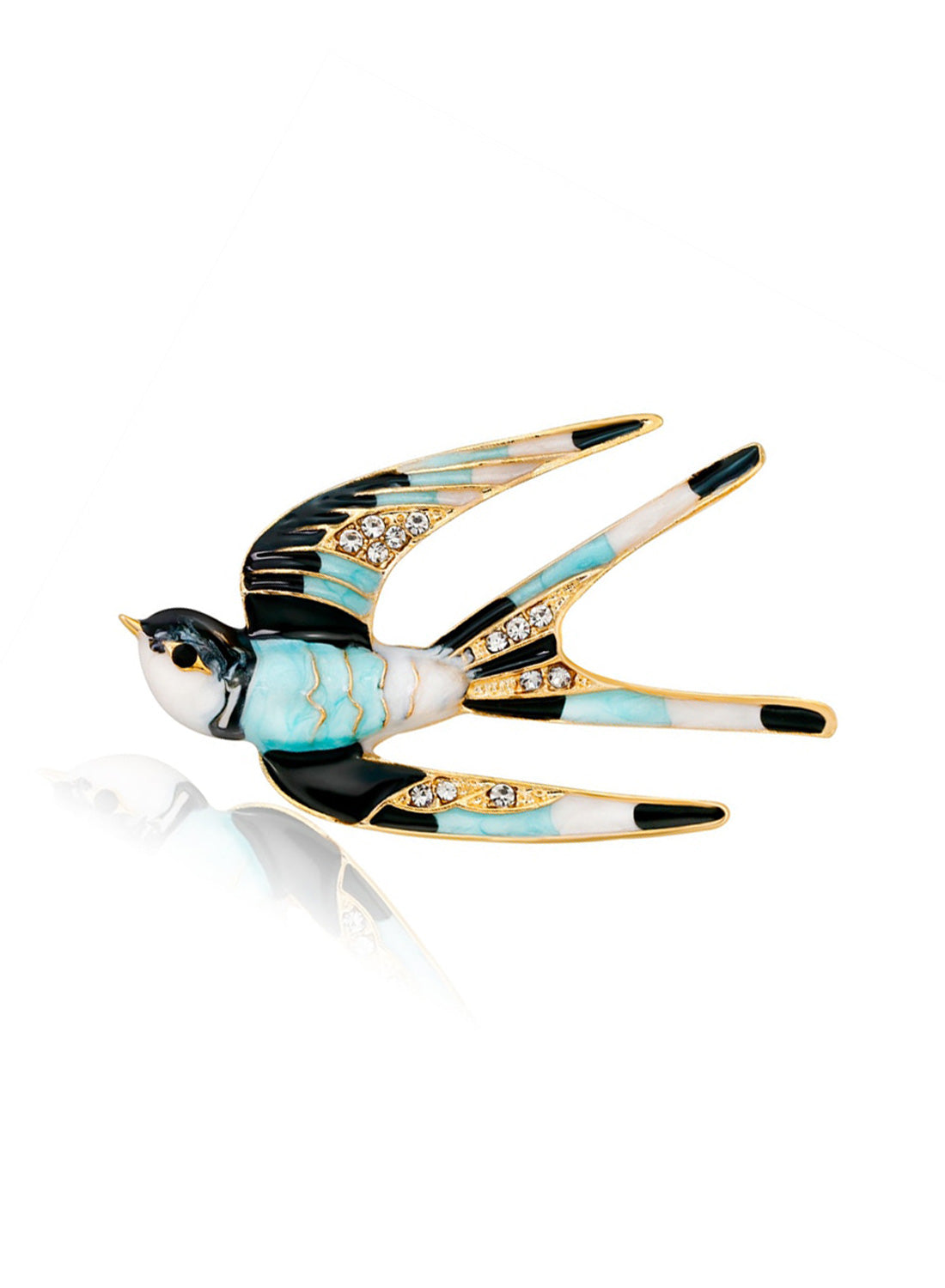 Mint Swallow Brooch