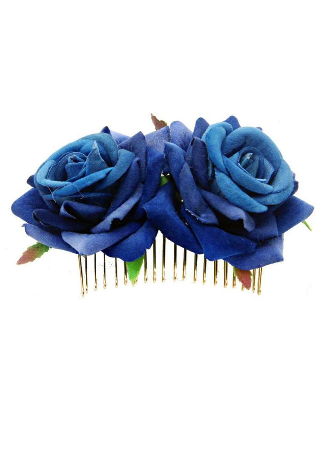 Blue Twin Rose Hair Slide