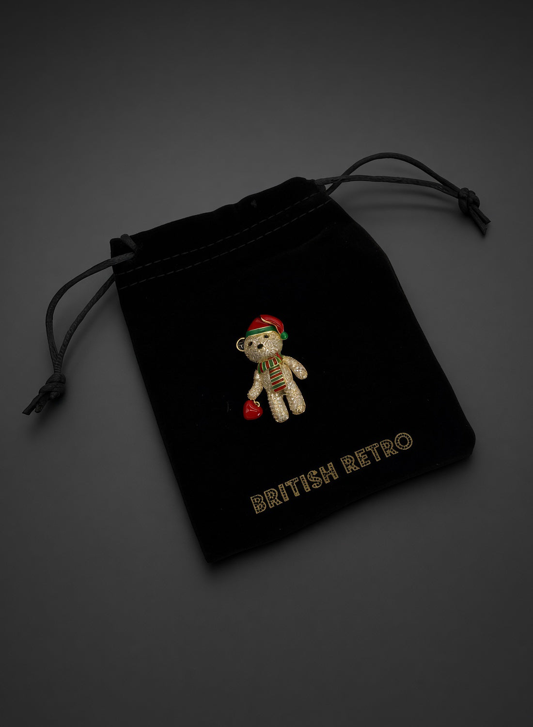 Twinkle Teddy Christmas Brooch