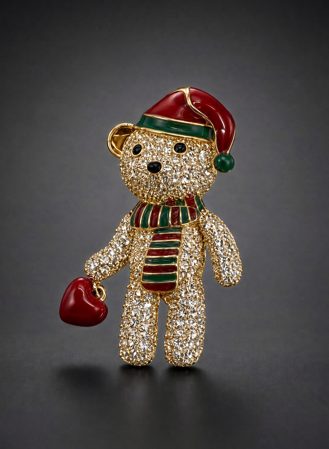 Twinkle Teddy Christmas Brooch