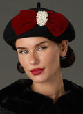 The Vivienne Pearl Bow Beret