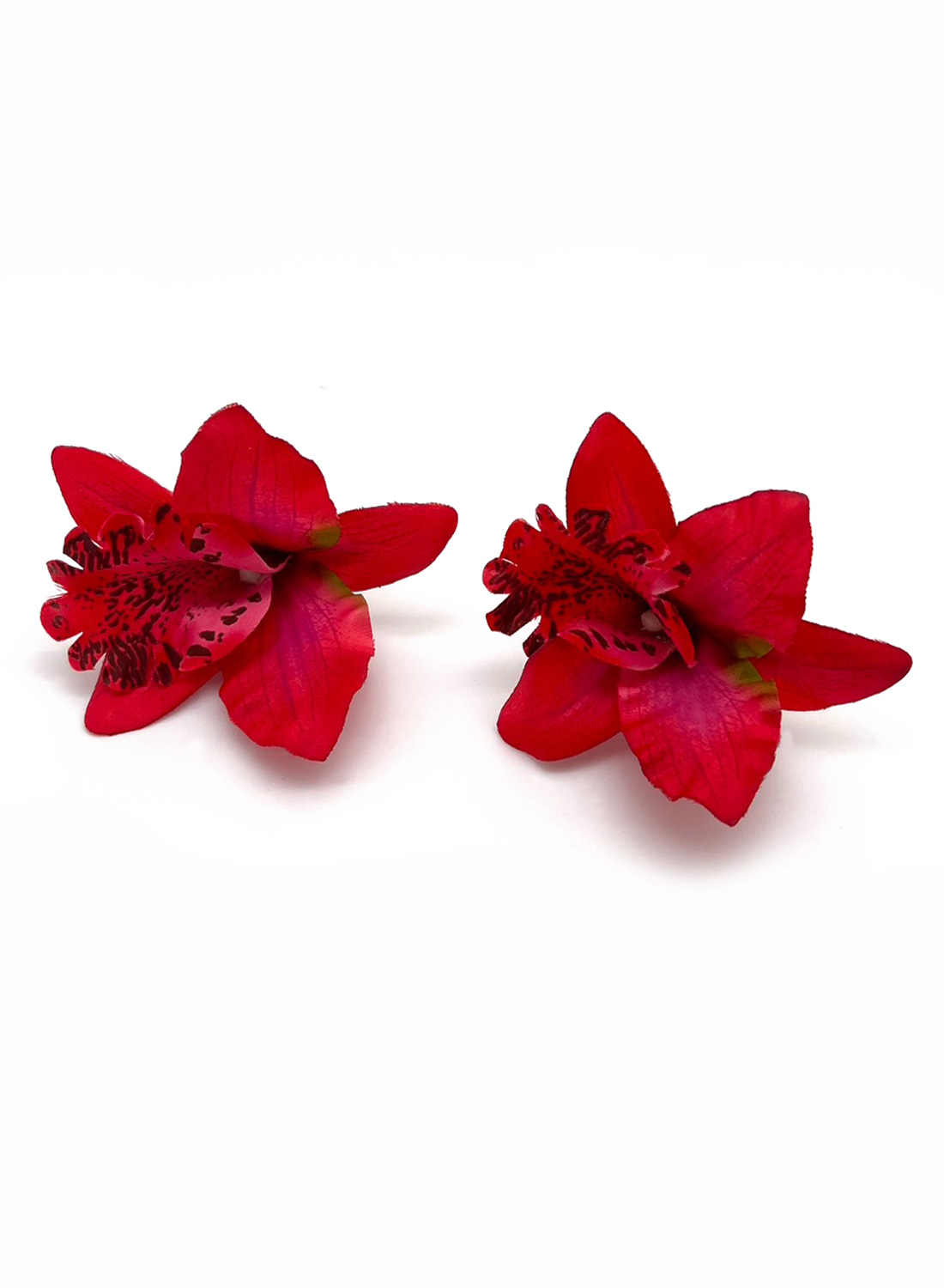 Red Twin Orchid Hair Clip - British Retro