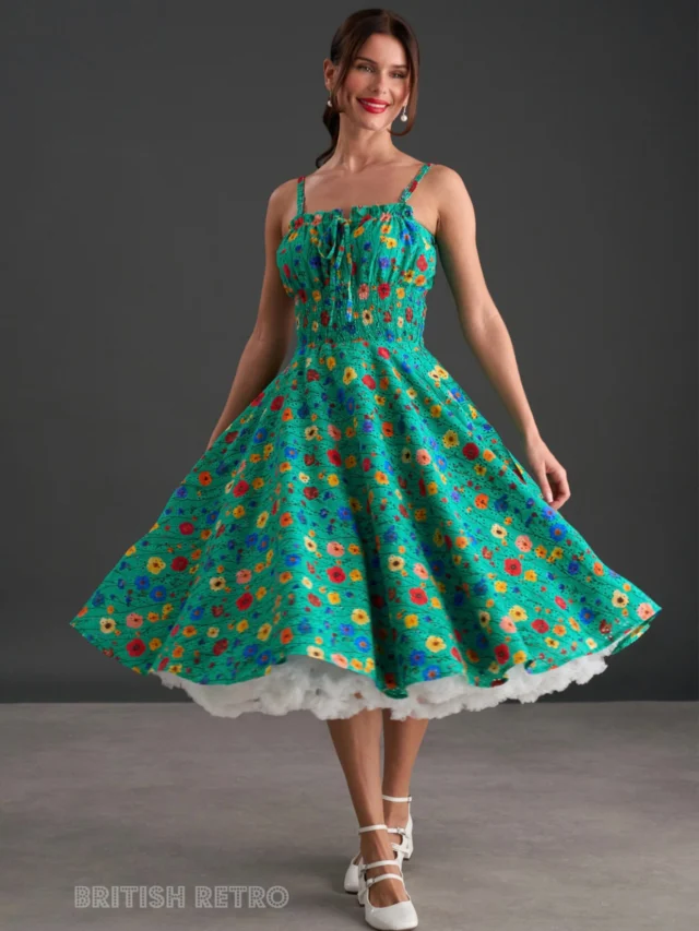 white christmas dresses Butterfly Vintage Dress in Cream main image 0